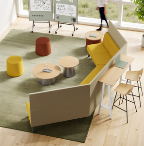 Set di Divani Modulari Moderni in Tessuto per Aree Pubbliche, Sale d'Attesa, Uffici, Biblioteche e Laboratori - Product Image 3