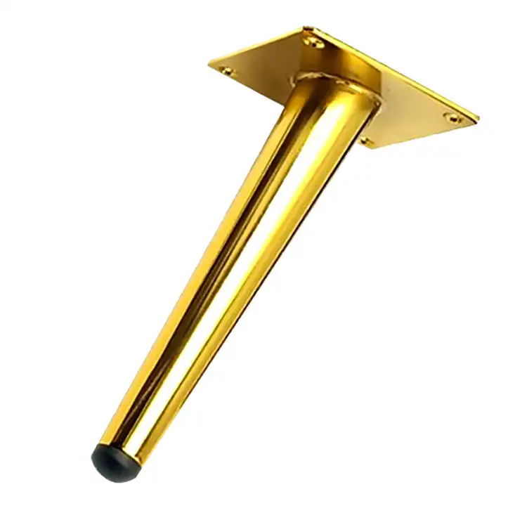 Factory Supply Conical Tube Type Stainless Steel Electroplated Black Gold Sofa Legs Metal Furniture Foot