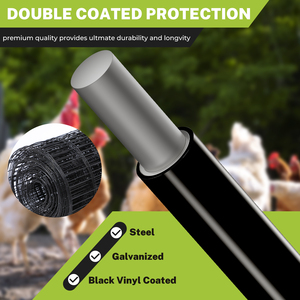 14GA 1.9mm 2"x3" <b>Mesh</b> Black PVC Coated Welded <b>Wire</b> <b>Mesh</b> 48INCHX50FT 48"x50' Roll for Pet Cage Making - Product Image 2