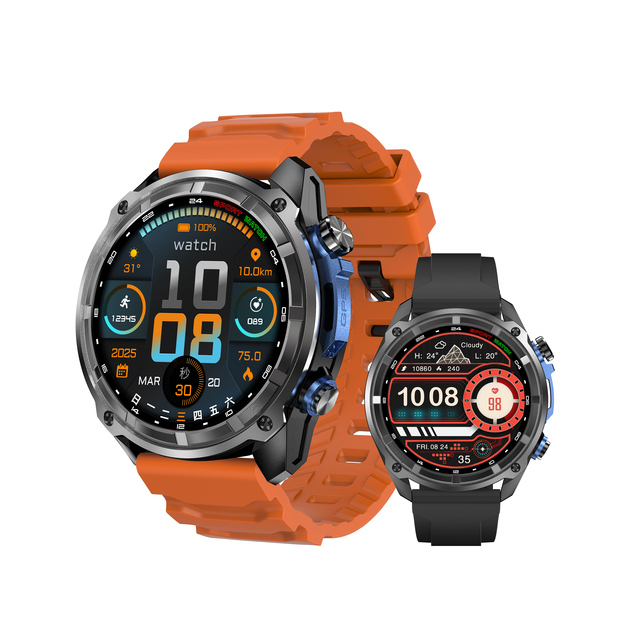 DT G1 Android GPS Smartwatch Sports 1.43Inch AMOLED Screen Compass 4GB Memory Offline Map 860mAh 3ATM Waterproof Rubber Outdoor