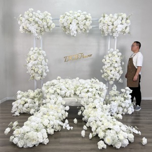 Set di Ghirlande DKB con Fiori Artificiali Bianchi e Arancioni per Decorazione <span class=keywords><strong>Soffitto</strong></span> e Parete - Product Image 3