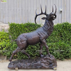 YOUFINE Outdoor Garden Animal Life Size Sculpture Bronze <strong>Deer</strong> Elk Statue Sculpture - Product Image 4