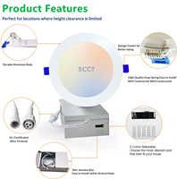 Prix usine – Plafonnier LED encastré 6 pouces ETL, dimmable CCT, design ajustable, spot encastré, panneau lumineux, downlight