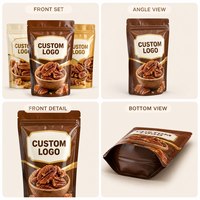 Sachet Doypack Brillant Personnalisé avec Logo pour Noix Caramelisées, Refermable avec Fermeture Éclair, Emballage de Snacks aux Noix, Vente au Détail