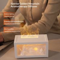 Diffuseur d'huiles essentielles avec effet de flamme de cheminée, humidificateur d'air pour la maison, 7 couleurs de lumière, avec télécommande