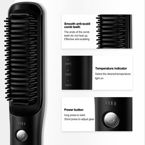 Vente d'usine nouveaux hommes fer à lisser brosse peigne Tourmaline céramique cheveux bigoudi fer pour les deux lissant les cheveux à friser - Product Image 3