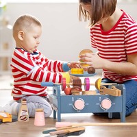 Ensemble de jeu barbecue en bois pour enfants, jeu de simulation de cuisine, barbecue, jouet Montessori