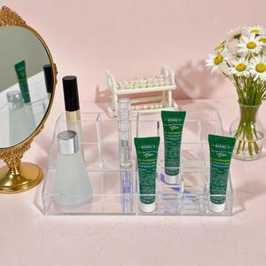 Acrylic Storage <b>Box</b> Cosmetic Organizer Transparent Desktop Compartment 4 In 1 Makeup <b>Display</b> Case - Product Image 1