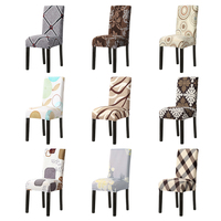 Housse de chaise de salle à manger extensible en spandex imprimé, imperméable, ajustable, pour salon, vente en gros fabricant