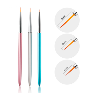 Pinceau Liner à Manche Noir pour Nail Art, en Nylon, pour Peinture au Gel Acrylique, Stylo de Détail avec Logo Personnalisé pour Outils de Manucure - Product Image 1