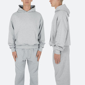 Sweat-shirt à capuche pour homme de haute qualité, 420 g/m², design argenté, sans cordon, poids lourd, personnalisable en gros, sweat-shirts vierges - Product Image 1