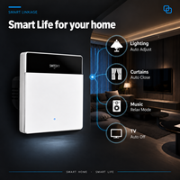 Interrupteur intelligent populaire avec écran LCD, Tuya WiFi, 2 interrupteurs muraux compatibles avec Smart Life, Alexa, Google Home