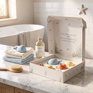 Custom Designed Premium Sustainable Recycled Materials <b>Corrugated</b> <b>Paper</b> Box Packaging For Baby Bath Toy Set - Product Image 1