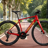 Vélo de course électrique en fibre de carbone WINICE E98 - 9 vitesses, freins à disque hydrauliques, design léger, vélo de ville sportif