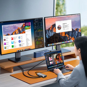 Hub <span class=keywords><strong>USB</strong></span> C con Doble HDMI 4K 60Hz, Estación de Acoplamiento Multipuerto con Carga Rápida PD 3.0, Adaptador Tipo C para Dos Monitores, para Laptop MacBook - Product Image 3