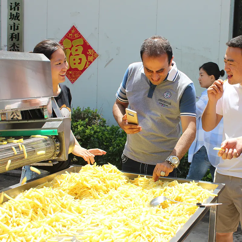 Automatic French Fries Production Line 100-500kg/h Potato Chips Making Machine Potato Peeling Machines