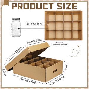 Y799 personnaliser Logo boîtes d'expédition en carton ondulé papier carton maçon <span class=keywords><strong>confiture</strong></span> verre organisateur de stockage boîtes d'emballage pour bocaux - Product Image 2