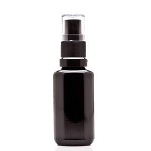 Bouteille en verre violet foncé de luxe, écologique, avec bouchon à vis et pulvérisateur, finition givrée, tailles 30ml/50ml/100ml, impression sérigraphiée - Product Image 1