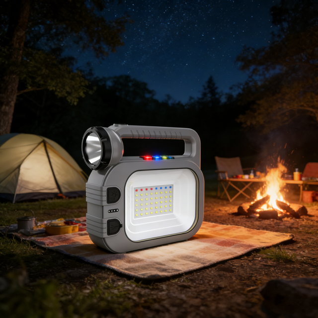 Multifunction Portable Solar LED Camping Lamp Floodlight AA IP67 Waterproof USB Rechargeable Outdoor Emergency Searchlight
