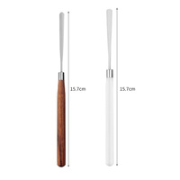 WELLFLYER-Bâtons de mélange de colle à ongles en acier inoxydable, manche en bois, multifonctionnels, minces et flexibles, PM-263