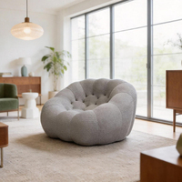 Canapé de sol moderne en tissu maillé, simple et double, en forme de nuage, doux, pour salon, fauteuil de relaxation