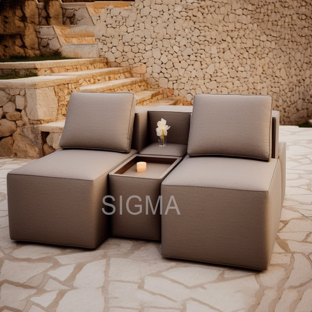 Outdoor patio new design furniture all weather waterproof fabric aluminum garden sofa