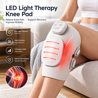 Genouillère chauffante à lumière rouge pour thérapie par infrarouge proche, masseur de genou en silicone souple, appareil de soin du genou rechargeable et portable
