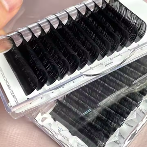 批发哑光黑色羊绒睫毛延伸供应单个卷睫毛托盘私人标签水貂睫毛延伸 - Product Image 5