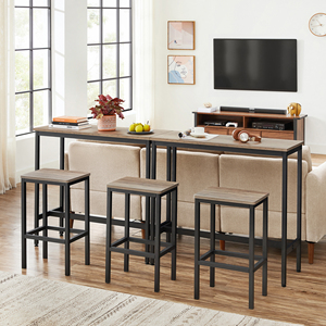 Table de bar en bois <span class=keywords><strong>VASAGLE</strong></span>, table de bar longue en métal pour restaurant, cuisine, bureau, maison - Product Image 2