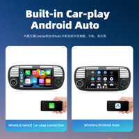 2 32GB Android 12 7 Zoll OLED Autoradio graphie GPS DSP WIFI Mirror Link Tragbar für Fiat 500 2007-2015 Schwarz/Weiß"