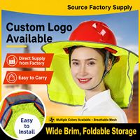 Protector de Cuello Gris Claro, Tipo Slip-On, de Ala Ancha, para Trabajos de Construcción y Carreteras, para Verano, para Casco de Seguridad