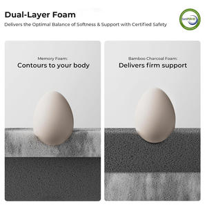 Surmatelas en mousse à mémoire de forme de qualité supérieure et <span class=keywords><strong>matelas</strong></span> en mousse de refroidissement, <span class=keywords><strong>housse</strong></span> lavable amovible - Product Image 4