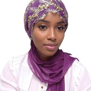 Gorro de moda muy vendido, encaje, ecológico, transpirable, pañuelo árabe musulmán de color liso, pañuelo de viaje para mujeres indias - Product Image 4