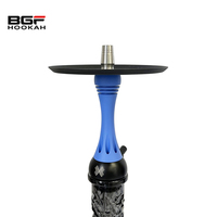 Narguilé Alpha de conception Unique de haute qualité modèle X bleu mat en acier inoxydable Shisha ensemble de fumer narguilé russe