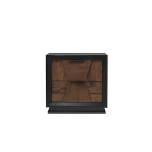 Houston Traditional Style 2 <b>Drawer</b> Nightstand Wood Walnut Finish <b>Storage</b> <b>Drawers</b> - Product Image 3