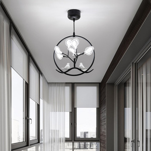 Nordic <span class=keywords><strong>Circle</strong></span> Art Design Style Hanglamp Luxe Vogellantaarn Persoonlijkheid Woonkamer Keuken Bar Tafel Hangende kroonluchter - Product Image 3