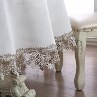 Nappe ronde brodée personnalisée de haute qualité en dentelle, lin jacquard, style européen vintage, salon luxueux, mariage, vente en gros
