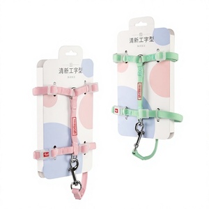 <b>Pink</b> Nylon cat <b>Harness</b> Adjustable Buckle Closure Small Breed Cute Style for Daily Use - Product Image 3