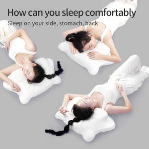 Panda de lujo de espuma viscoelástica almohada Cervical ergonómico moderno hipoalergénico transpirable medio firme soporte para el cuello masaje geométrico - Product Image 4