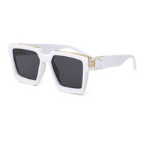 Lunettes de soleil carrées de créateur 2026, surdimensionnées, de luxe, style millionnaire, pour hommes et femmes, monture personnalisable avec logo