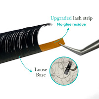 Extensions de cils individuelles à fond lâche Plateaux de cils Super Soft 0.03 Cc Volume russe Cils moelleux foncés