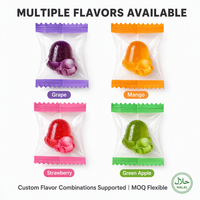 Bonbons gélifiés pelables au glucose HALAL OEM, bonbons moelleux à double couche en sachet, vente en gros, nouveauté bonbons pelables pour la vente au détail et les distributeurs automatiques