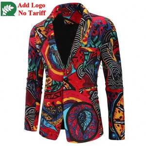 Blazer de Esmoquin para Hombre, Estampado Floral, Corte Entallado, Elegante, para Cena, Fiesta, Boda, Sublimado - Product Image 3