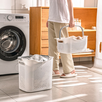 XingYou Grand panier à linge roulant en plastique de haute qualité avec support Panier de rangement multifonctionnel pour vêtements pour garde-robe