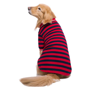 Polo à rayures pour chien, t-shirt animaux de compagnie de luxe, vêtement d'été quatre saisons, à la mode, pour grands chiots et chatons - Product Image 3