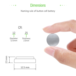 EBL Limno2 Thin 50mAh Battery Coin Cell Lithium Battery CR1225 3.0V Lithium Button Cell Batteries - Product Image 3