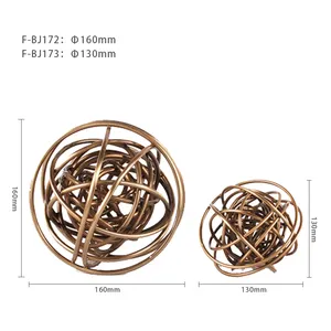 두 크기 3d 금속 나뭇 가지 공 예술 조각 액세서리 공예 추상 홈 장식 조각