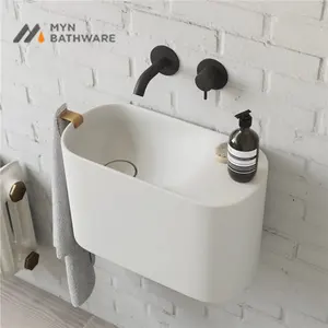 Ekonomik özel dekoratif yapay taş duvar ve standlı reçine lavabo banyo