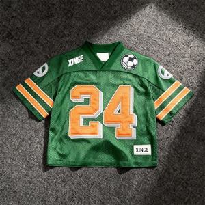 Camiseta de Fútbol Personalizada de Manga Corta con Corte Cuadrado, Hombros Caídos y Malla, Diseño 2026, Personaliza con el Nombre y Logotipo de tu Equipo, Camiseta para Fanáticos - Product Image 1