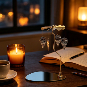 Handmade Rotating <strong>Candle</strong> Holder Home Table Decor Hanging <strong>Candle</strong> Stand Revolving Metal Candlestick With Stainless Steel Base - Product Image 5